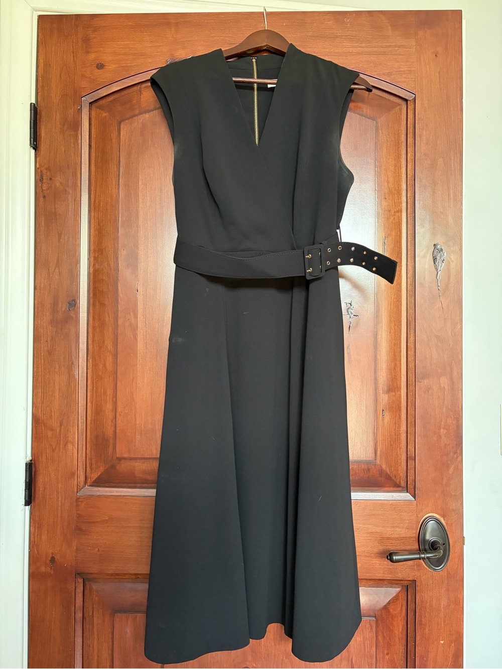 Calvin Klein Sleeveless Black A-Line Dress Size 12 Career Cocktail